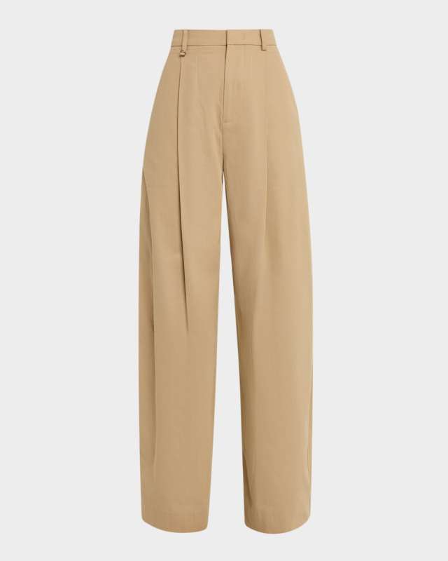 Mid-Rise Pleated Trousers